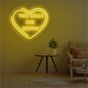 Illuminate Your Space with the 'Two Souls, One Destiny' Neon Sign